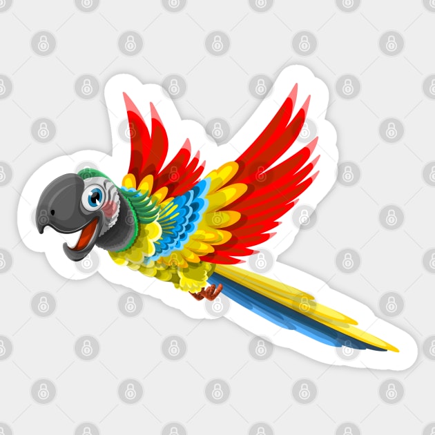 Parrot Illustration Sticker by Mako Design 